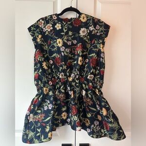 Oscar de la Renta Girls Floral Jacquard Dress (Size 10)